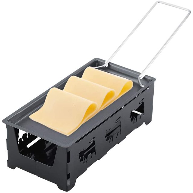Jinsinto Mini Raclette Ensemble, Raclette à Fromage Antiadhésive Portable Rotaster Poêle Compacte Plateau de Cuisson Ensemble Cuisine Maison Outil de Grillade