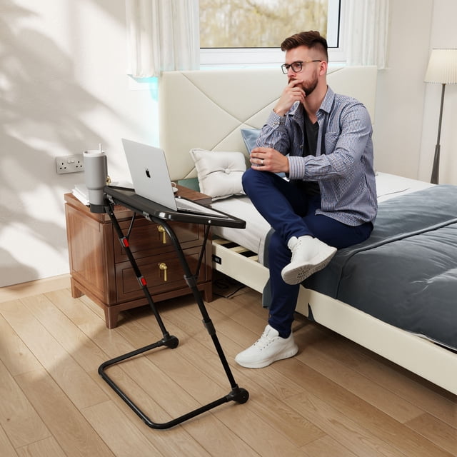 Cadre de lit Queen Homy Casa avec tablette pliante - Ensemble chambre