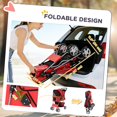 thumbnail image 4 of Foldable Pet Stroller for Small Dogs and Cats, Red Steel Frame Pet Pram with 360° Swivel Wheels, Panoramic Mesh Windows and Reflective Strips, 22 lbs Capacity for Outdoor Travel, 4 of 7