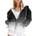 thumbnail image 3 of Timegard Cardigans for Women Zipper Hoodies Sweatshirts Top Gradient Color Casual Loose Pullover Pockets, 3 of 9