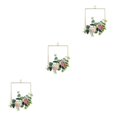 thumbnail image 4 of VONKY Metal Ring Hoop Wreath Garland With Realistic Artificial Roses Timeless Beauty Artificial Rose Flowers Artificial Flower Y892square 3Set, 4 of 6