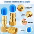 thumbnail image 3 of R12 to R134A AC Fitting Conversion Adapter Kit, Quick Coupler Valve A/C 90° Port Retrofit Adapter High/Low Pressure, 3 of 7