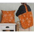 thumbnail image 5 of Soimoi Orange Viscose Chiffon Fabric Snow Flakes Floral Printed Fabric 1 Yard 42 Inch Wide, 5 of 5