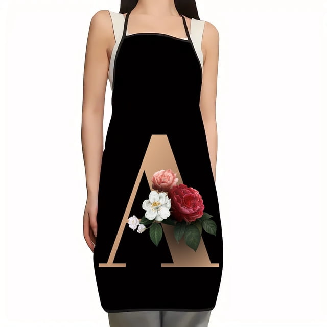 EGNMCR Apron Flower Letter Pattern Kitchen Fouling Apron Letter Print Series Apron Apron Apron