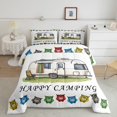 thumbnail image 1 of Erosebridal RV Car Bedding Full Comforter Set, Colorful Owl Down Comforter, Happy Camping Decor, Reversible 3 Pieces, 1 of 8