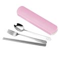 thumbnail image 2 of Hi,Fancy Portable Chopsticks Spoon Fork Set Stainless Steel Student Office Cutlery with Storage Box, Smile, Pink, 3Pcs, 2 of 8