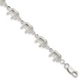 thumbnail image 1 of 925 Sterling Silver Elephant Chain Charm Bracelet Animal, 1 of 6