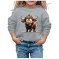 thumbnail image 1 of Chandail à Capuchon pour Grands Garçons, Couverture Portable pour Enfants, Chandail à Capuchon pour Filles, Automne et Hiver, Mignon Imprimé Vache, Col Rond, Manches Longues, Chandail Décontracté Sans Capuchon, 1 of 4