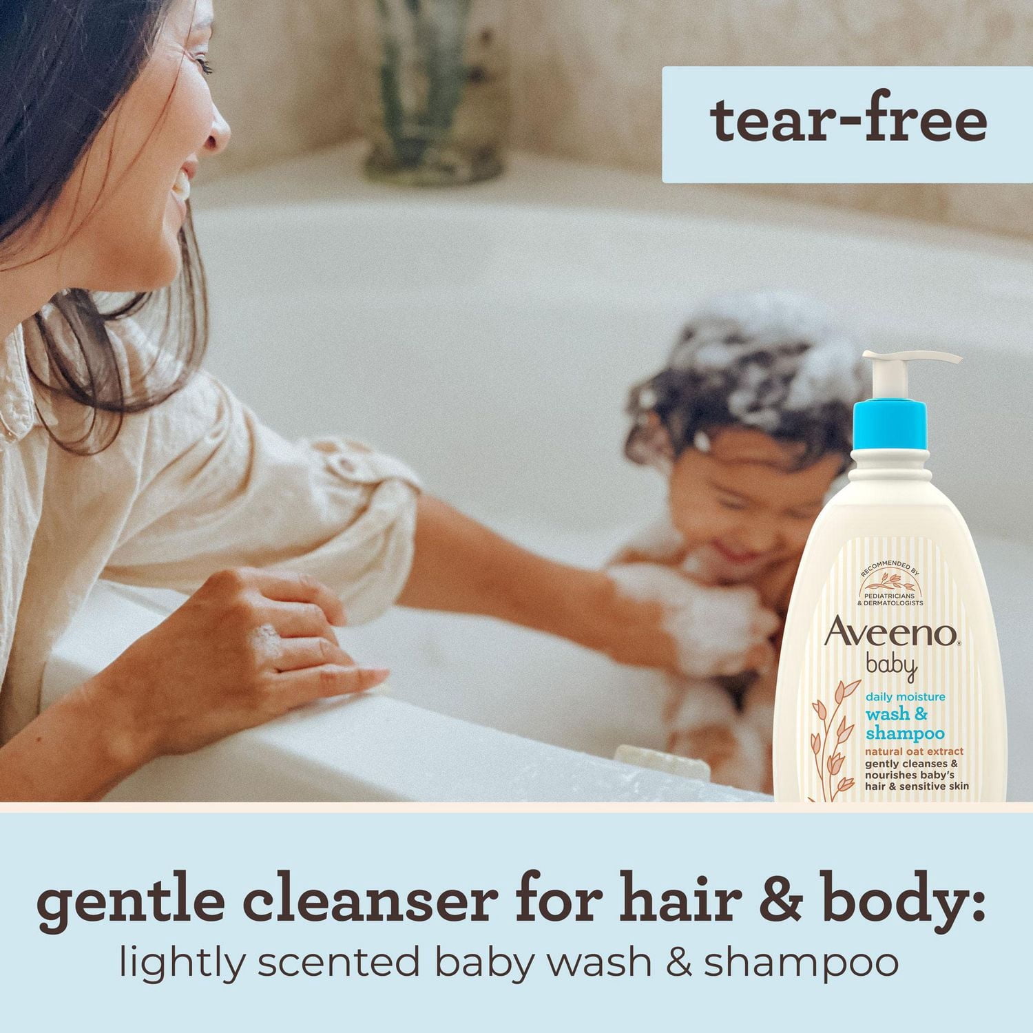 Aveeno Baby Daily Wash & Shampoo baby’s hair & Sensitive Skin Cleanser with Natural Oat - Paraben Free & Phthalate Free, sulfates-free and dye-free
