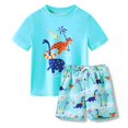 thumbnail image 1 of JTieacloth Boys' Cartoon Dinosaur 2 Piece Swimsuit Set | Quck Dry Rash Guard & Swim Trunks For Beach Pool,Sizes 3-4 Years, 1 of 6