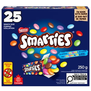 SMARTIES Mini Chocolat au lait enrobé de bonbons, préparé dans une installation sans arachide