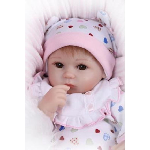 Poupées Bébé Reborn Docka Mjukt Silikon 43 cm Nouveau-Né Réaliste Poupée Fille Cadeau