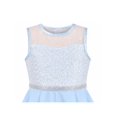 thumbnail image 4 of Girls Dress Blue Rhinestone Chiffon Bridesmaid Dance Party Maxi Gown 8 Years, 4 of 6