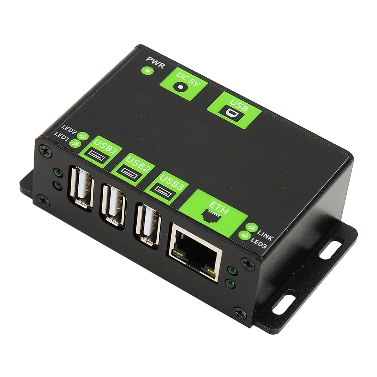 Industrial Grade USB HUB, 100M  Port Expansion USB Hub Adapter 3 Way USB  for Office US Plug