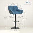 thumbnail image 3 of HOMCOM Adjustable Bar Stools Set of 2, Swivel Tufted Fabric Barstools, 3 of 10