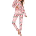 thumbnail image 3 of Ensemble de Pyjamas pour Femmes Manches Longues Noël Flocon de Neige Doux Imprimé Vêtements de Maison, 3 of 9