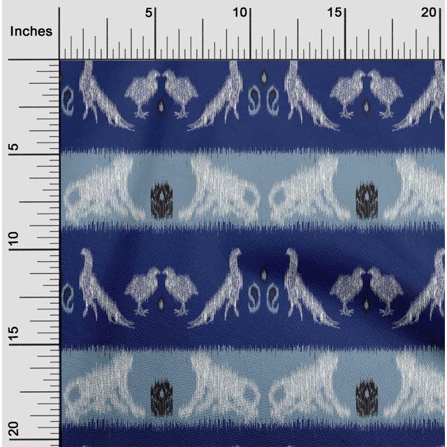 oneOone Viscose Jersey Fabric Stripe|Bird & Monkey Ikat Decor Fabric Printed BTY 60 Inch Wide