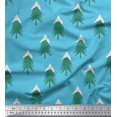thumbnail image 1 of Soimoi Polyester Crepe Fabric Snow & Tree Christmas Printed Fabric 1 Yard 52 Inch Wide, 1 of 3