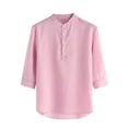 thumbnail image 1 of Birdeem Chemise Décontractée à Manches Mi-Longues en Lin Col Montant pour Hommes, 1 of 1