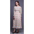 thumbnail image 3 of Bimba Floral Women Cotton Smocked Boho Renaissance Long Ruffle MaxiDress-XXX-Large, 3 of 5