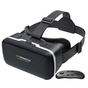 VR Headset, Xinsrenus 3D Virtual Reality Glasses Immersive, Adjustable Resin Aspheric Lens Compatible with 4.7-6.53 Inch Smartphones, Comfortable Fit Elastic Headband for Movies Games