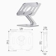thumbnail image 3 of Xingzhi Support Pliable pour Tablette, Hauteur Réglable Multi-angle, Support en Alliage d'Aluminium, Support de Bureau à Domicile Mains Libres pour Portable, Cadeaux, Argent, 3 of 9