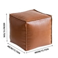 thumbnail image 3 of Housse de Pouf en Faux Cuir Non Rembourrée Repose-Pieds de Rangement pour Usage Intérieur Extérieur, 3 of 7