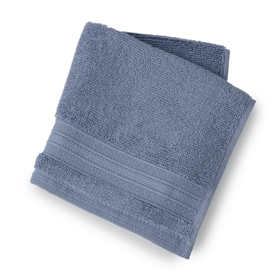 hometrends Solid 100% Cotton Washcloth, 1 Piece, 550 GSM, Highly Absorbent & Soft Bathroom Washcloth, Light Blue