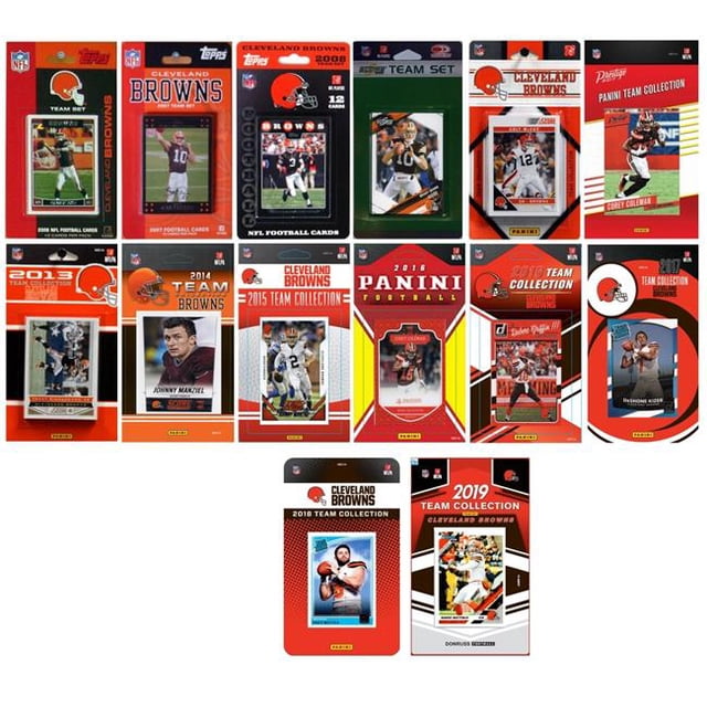 C&I Collectables BROWNS1519TS NFL Cleveland Browns 15 Different Licensed Trading Card Team Set