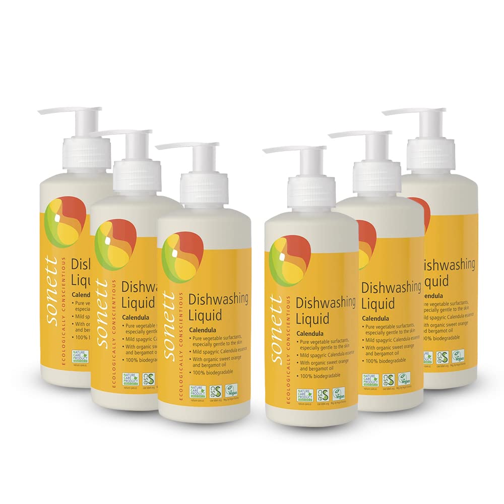 Sonett Organic Dishwashing Liquid Calendula 10 Fl.Oz Certified Organically Grow (Pack of 6)