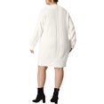 thumbnail image 3 of GRACE & GRANDEUR Robe Chandail Grande Taille pour Femmes à Manches Longues en Tricot, Chandail Court, Robes Chandail Blanches 2X, 3 of 6