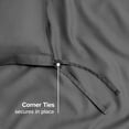 thumbnail image 4 of Bare Home Housse de Couette en Coton Biologique - 400 Fils - Tissage Satin - Lit Simple/simple TG, Gris, 2 Pcs, 4 of 4