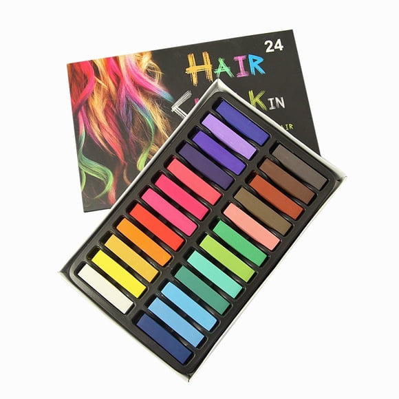 Holiday Deals! Gspmoly Hair Dye Brush, 24 Color Hair Chalk Temporary Coloring Diy Non Salon Kit Instant Hair Coloring Kit