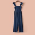 thumbnail image 4 of GDREDA Women Casual Jumpsuit Spring Summer Ruffled Straps High Waist Jumpsuit Solid Color Jumpsuit Wide Leg Trousers Jumpsuit Lace Jumpsuits for Women Evening, 4 of 5