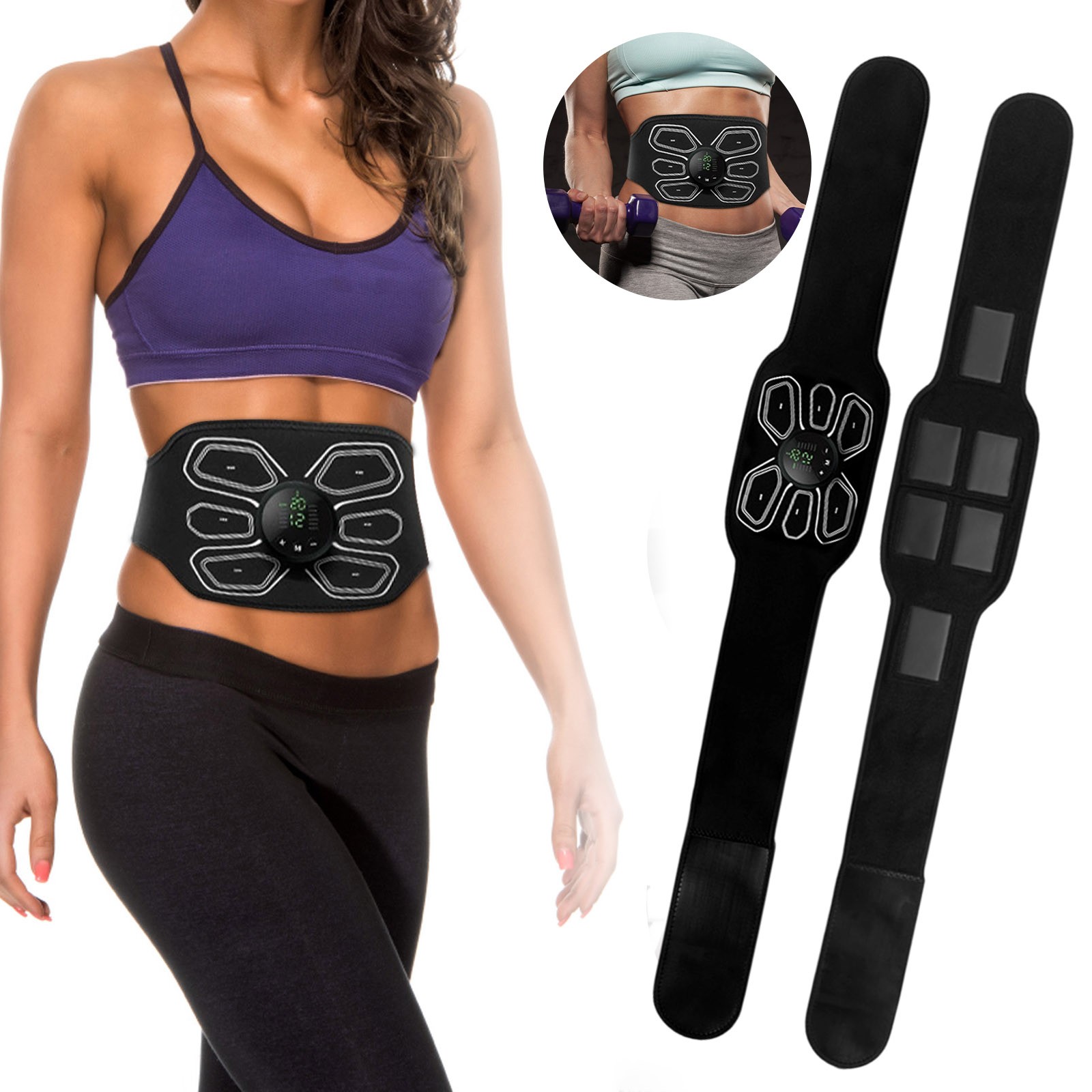 The Generation Of High Strength Adjustable Shaping Fitness Waistband An Electronic Fitness For Abdominal Muscle Training Suitable For Both. Yoga Wheel Cork 18 Finger Yoga Yoga Props Wrist Yoga Mat