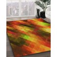 thumbnail image 3 of Ahgly Company Tapis d'Intérieur Lavables en Machine, Carrés, Transitionnel, Zone Rouge, 8' Carré, 3 of 7