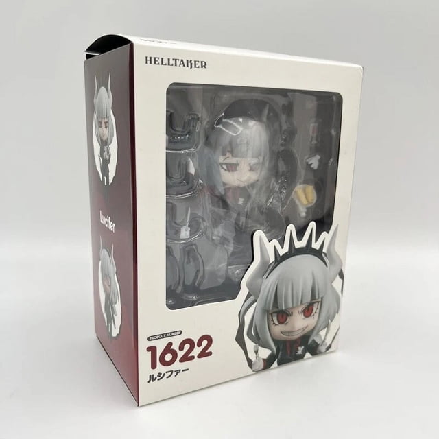 Figurine Anime de PARADE Pop-Up de 18 cm Helltaker Lucifer dans Son Emballage d'Origine. la Figurine Met en Vedette le Personnage Lucifer de la Série Helltaker, Fabriquée en Matériau PVC. l'Emballage Affiche le Numéro de Produit 1622 et Comprend une Fenêtre Transparente Présentant la Figurine et Ses Accessoires. Conçue comme Modèle de Collection pour les fans de 18 Ans et Plus.