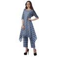 thumbnail image 3 of Moomaya Kurti Asymétrique avec Ensemble Pantalon Femmes Chanderi Imprimé Tenue de Fête Vêtements, 3 of 6