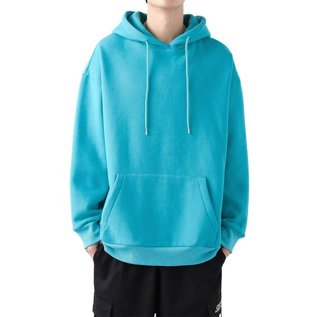 Innerwin Chandail à Capuchon à Cordon pour Hommes, Sport, Manches Longues, Décontracté, Bleu Lac, L