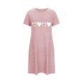 thumbnail image 5 of Chemises de Nuit Courtes pour Femmes Chemises de Nuit Imprimées pour Femmes Manches Courtes T-Shirts de Nuit Vêtements de Nuit Décontractés Robe de Pyjama Imprimée Douce et Confortable Robe de Sommeil Classique Chemises de Nuit m, 5 of 5