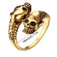 thumbnail image 5 of EGNMCR Bagues Couples Acier Inoxydable Bouche Variable Femmes Lovers' Bandes de Squelette Amoureux Bague, 5 of 5