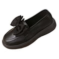 thumbnail image 1 of Black Ladies Flat Shoes With Bow Detail Round Toe Thick Sole Slip On Design For Casual Outdoor Wear In Spring And Summer Seasons Size 39, 1 of 9
