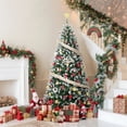 thumbnail image 4 of PIONEERWORKS 4.5ft Pre-Decorated Holiday Christmas Tree for Home, Office, Party w/450 Tips, Partially Flocked, Pinecones, Base – Green, 4 of 9