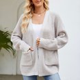 thumbnail image 2 of CEHVOM Cardigan en Tricot Ample Mi-Long pour Femmes en Liquidation, 2 of 6