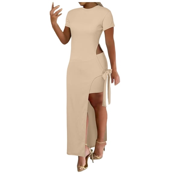 Camisoles & Tanks Tied Detail Slit Asymmetrical Top & Shorts Set for Versatile Styling and Comfort
