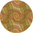 thumbnail image 1 of Ahgly Company Tapis d'Intérieur Ronds Transitionnels Lavables à la Machine, Brun Acajou, 8 Pieds Rond, 1 of 7