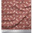 thumbnail image 1 of Soimoi Satin Silk Fabric Leaves & Reindeer Animal Decor Fabric Printed Yard 42 Inch Wide, 1 of 3