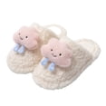 thumbnail image 1 of Penkiiy Pantoufles Chaudes pour Femmes Pantoufles pour Femmes Pantoufles de Maison et de Chambre pour Femmes Peluche Duveteuse Confortables Chaussures à Enfiler Doublées Pantoufles Blanches, 1 of 8
