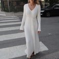 thumbnail image 1 of Dvkptbk Chandails pour Femmes Mode pour Femmes Coton à Rayures Col à Revers Ample Cardigan Irrégulier Robe Vêtements en Liquidation, 1 of 1