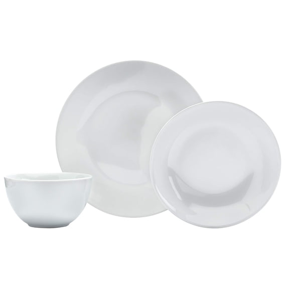Denmark White catering and Dining- commercial chef Restaurant grade Scratch chip Resistant Dishwasher Oven Microwave Safe Dinner Soup cereal Plate Bowl, 12 Piece White Vitrified Dinnerware S
